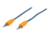 MANHATTAN Audiokabel 3,5mm -> 3,5mm St/St 1.8m blau/orange
