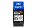 Schriftbandkassette Brother 9mmx8m farblos/schwarz klebend