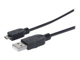 MANHATTAN USB Kabel A -> micro B St/St 1.80m sw
