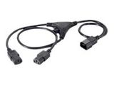 Equip Y-Netzverlängerung IEC C14 -> 2x IEC C13 St/Bu 1.6m sw Polybeutel