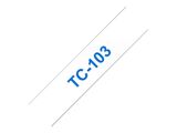 Schriftbandkassette Brother 12mmx7,7m farblos/blau TC103