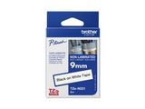Schriftbandkassette Brother 9mm weiß/schwarz TZEN221