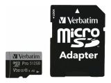 SD MicroSD Card 512GB Verbatim SDHC Pro Class 10 + Adapter retail