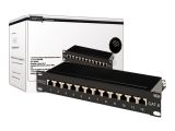 DIGITUS Patchpanel 1HE 12-Port Cat6 ClassE geschirmt schw.