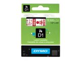 DYMO D1 Schriftband 45015 12mmx7.0m rot ->weiß