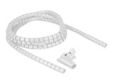 DELOCK Spiralschlauch m. Einziehwerkzeug 2,5m x 15mm weiß