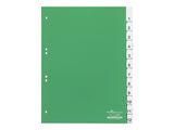 DURABLE Kunststoffregister 1-12 A4 hoch volldeckend grün