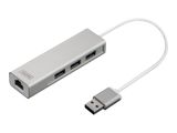 DIGITUS USB-Hub 3-Port 3.0->3xA3.0 1xLAN integr. Kabel we