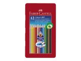 FABER-CASTELL Buntstift Colour Grip 12er-Metalletui