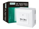 DIGITUS RJ45Dose Cat6 2xRJ45 geschirmt Aufputz Signalweiß