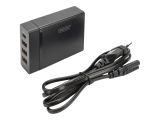 DIGITUS Ladegerät 72W 4 Port 3x USB-A 1x USB-C schwarz