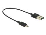 DELOCK USB Kabel A -> Micro-B St/St 0.20m schwarz Easy USB