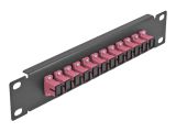 DELOCK 10" LWL Patchpanel 12 Port SC Simplex violett 1HE