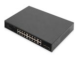 DIGITUS Switch 16+2Port 2Gigabit SFP PoE schwarz