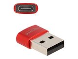 DELOCK USB2.0 Adapter USB Typ-A Stecker zu USB Type-C Bu rot