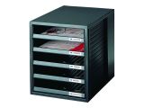 HAN Schubladenbox SCHRANK-SET,DIN A4 5 Schubladen, schwarz