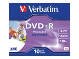 DVD+R Verbatim 4,7GB 10pcs Pack 16x JewelCase wide printable