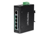 TRENDnet 5-Port Industrial Fast Eth. PoE+ DIN-Rail Switch