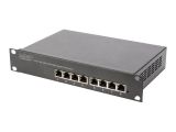 DIGITUS Switch 8-Port Gigabit 80W PoE Unmanaged schwarz