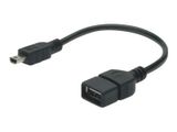 DIGITUS USB 2.0 Adapter OTG, Typ Mini B - A St/Bu 0,2m