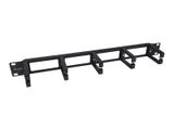 Equip 19" Kabeldurchführung 1HE Panel Ausstatt.+ 5 Kabelr sw