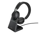 Jabra Headset Evolve2 65 UC Duo, inkl. Link 380a & Ladestat.