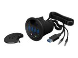 Hub 4-Port IcyBox USB 3.0 IB-Hub1403A Tisch-Hub mit Audio retail