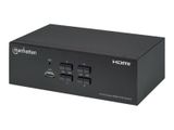 MANHATTAN KVM Switch 4-Port Dual-Monitor HDMI 4K@30Hz