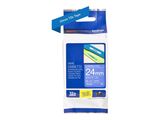 Schriftbandkassette Brother 24mm blau/weiß TZE555