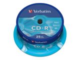 CD-R Verbatim 700MB 25pcs Pack 52x Spindel extra protect retail