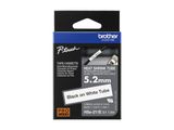 Schrumpfschlauchkassette Brother 5,2mm weiß/schwarz HSE211E