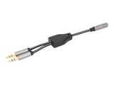 MANHATTAN Headset-Adapterkabel mit Aux Y-Audiosplitter 15cm