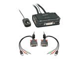 LINDY KVM Switch 2 Port DVI-D Single Link USB 2.0 Audio