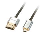 LINDY HDMI High Speed Kabel an Micro HDMI CROMO Slim 2m