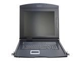 DIGITUS Modulare Konsole 17"TFT,16-Port CAT5 KVM&Touchpad,