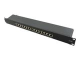 Logilink 19" Cat.6A Patchpanel, 16-Port, schwarz, 1 HE