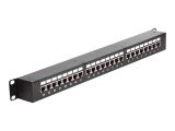 DELOCK 19" Patchpanel 24-Port Cat6 geschirmt schwarz