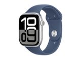 Apple Watch 10 Cell. 46mm Silver Alu (Denim Sport) S/M