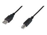 DIGITUS USB 2.0 Anschlusskabel Typ A -B St/St 3.0m sw