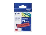 Schriftbandkassette Brother 24mm rot/schwarz TZE451