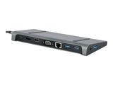 gembird USB Typ-C 9-in-1 Kombi Adapter HUB+HDMI+DP+LAN grau