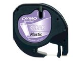 DYMO LetraTag-Band, Plastik 12mm x 4m schwarz->transparent