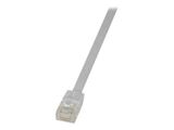 LogiLink Flachpatchkabel RJ45 U/UTP Cat6 0.50m weiß