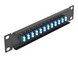 DELOCK 10" LWL Patchpanel 12 Port LC Duplex blau 1HE schwarz