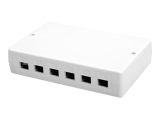 DIGITUS Gehäuse für Keystone Jacks 6-Port, weiß, Aufputzbox