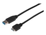 DIGITUS USB 3.0 Anschlusskabel Typ A -mikro B St/St 1.0m, sw
