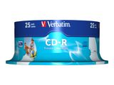 CD-R Verbatim 700MB 25pcs Pack 52x Spindel printable retail