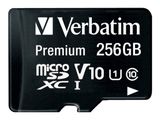 SD MicroSD Card 256GB Verbatim SDXC Premium Class10 + Adapte retail