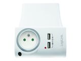 Logilink Steckdosenadapter, 2x USB-Port+Ladeschale, Frankr.