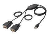 DIGITUS USB 2.0 Anschlusskabel 2.0 -2x RS232-Kabel 1.5m, sw
